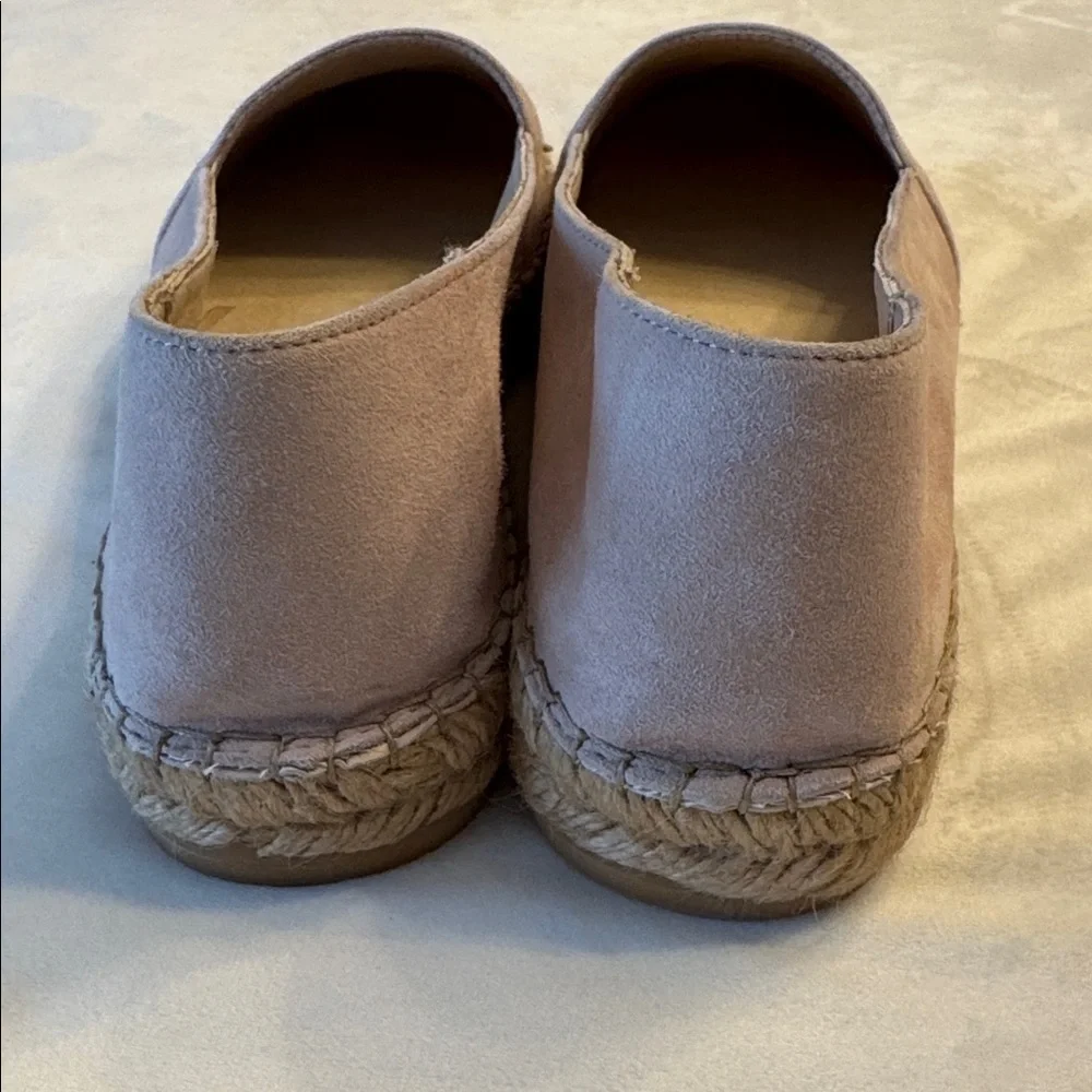 EUC! Women's Espadrille Flats in Dusty Pink and Rose Gold, sz 41